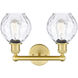 Waverly 2 Light 15 inch Satin Gold and Clear Bath Vanity Light Wall Light