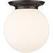 Beacon 1 Light 14 inch Oil Rubbed Bronze Flush Mount Ceiling Light