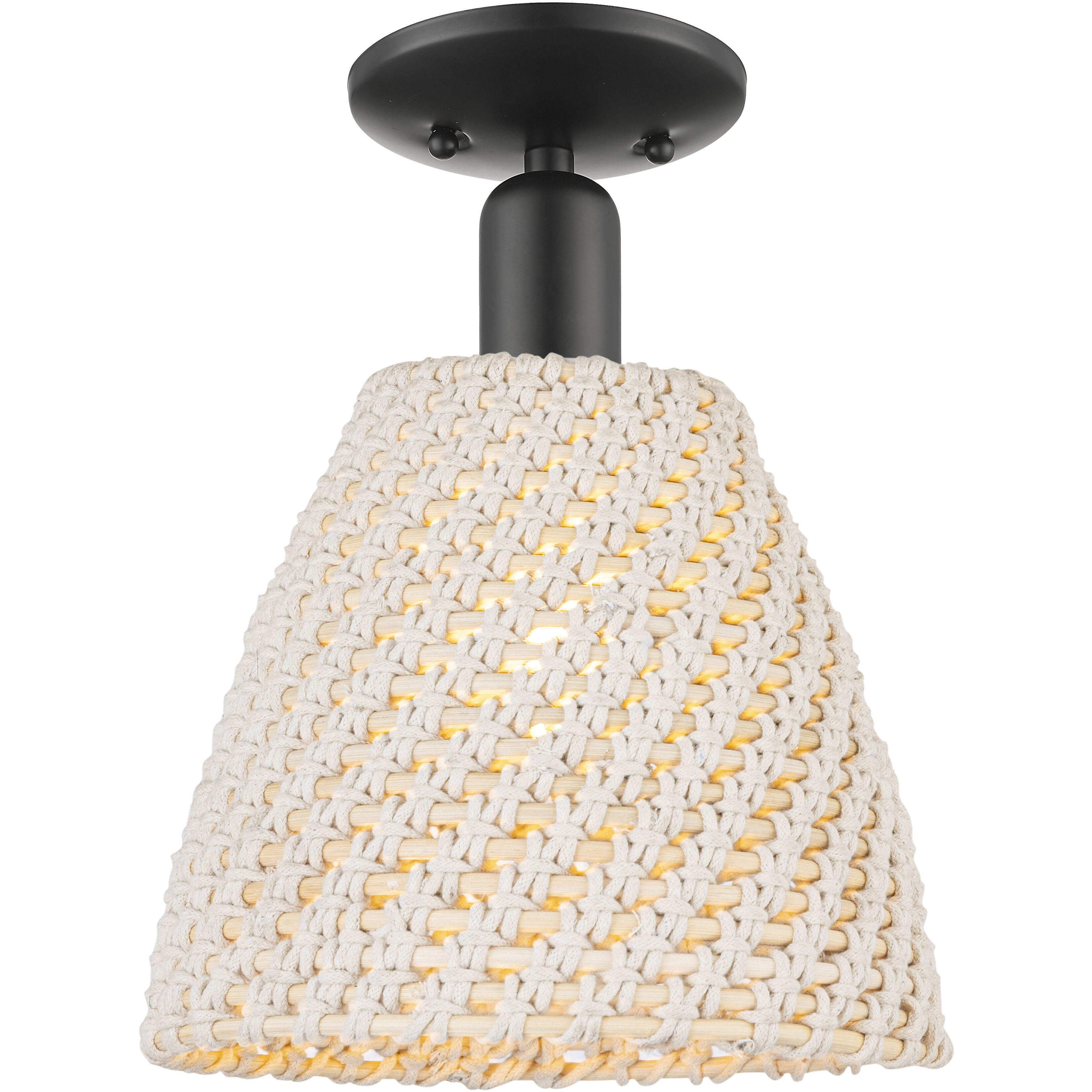 Natural Ballston Dome 1 Light 9 inch Matte Black Semi-Flush Mount Ceiling Light