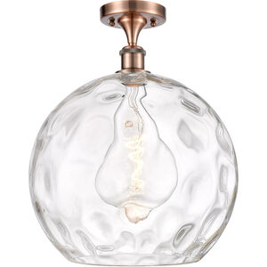 Ballston Athens Water Glass LED 13.75 inch Antique Copper Semi-Flush Mount Ceiling Light