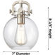 Newton Sphere 3 Light 27 inch Satin Nickel Bath Vanity Light Wall Light in Plated Smoke Glass