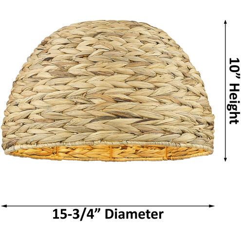 Woven Rattan 1 Light 15.75 inch Satin Gold Pendant Ceiling Light