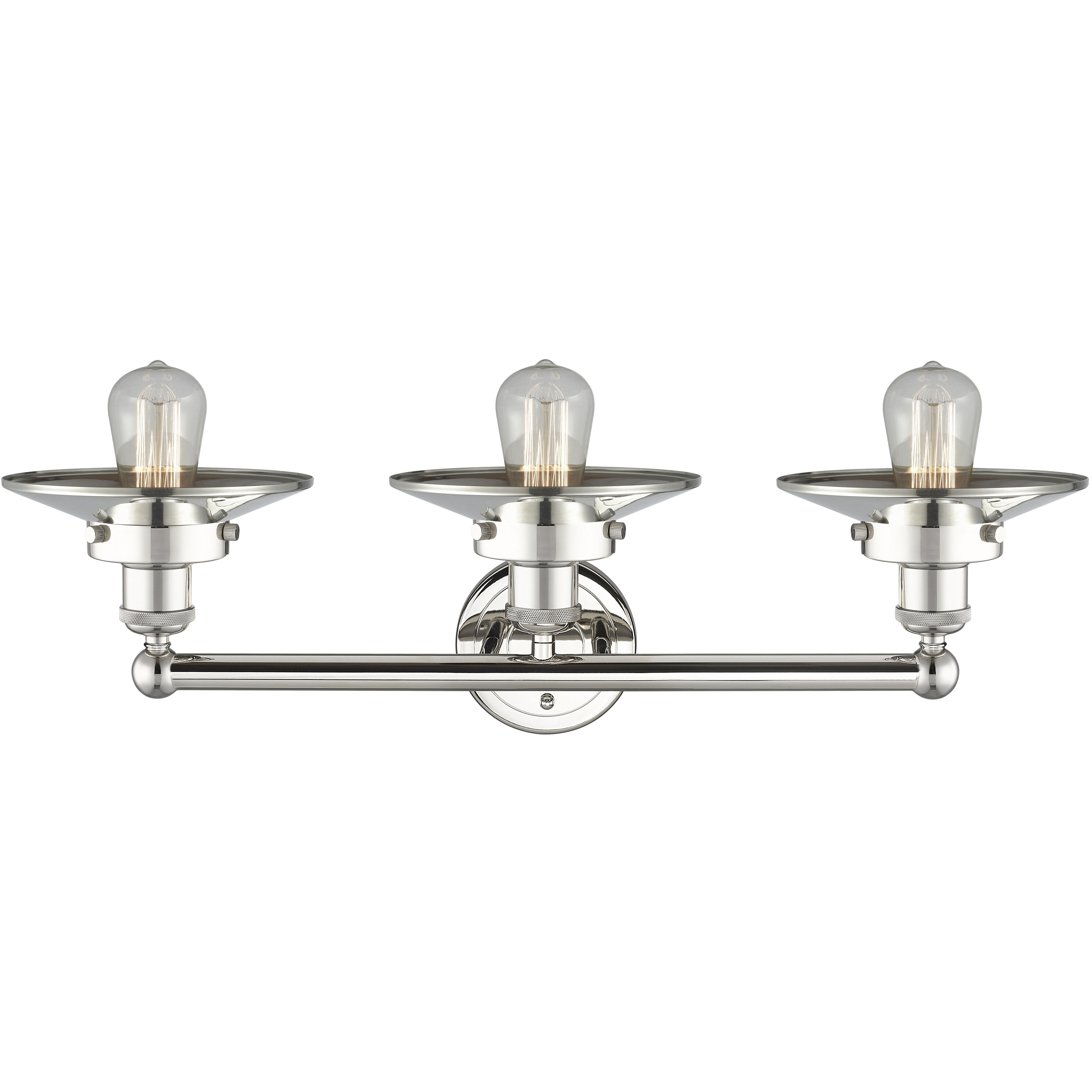 Edison 3 Light 26 inch Polished Nickel Bath Vanity Light Wall Light