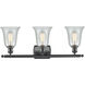 Ballston Hanover 3 Light 26 inch Matte Black Bath Vanity Light Wall Light in Fishnet Glass, Ballston