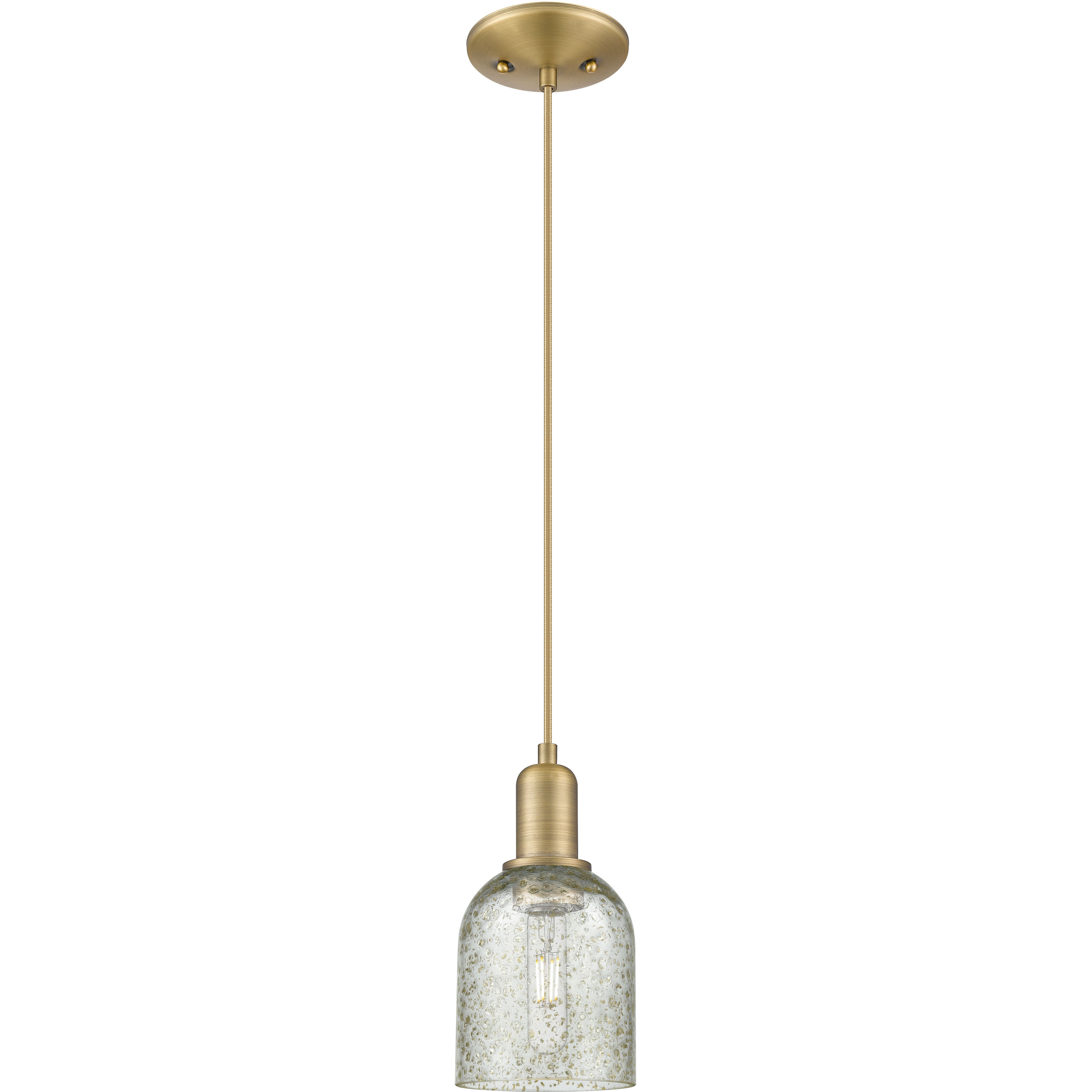 Arcadia Caledonia 1 Light 5 inch Brushed Brass Mini Pendant Ceiling Light in Charcoal