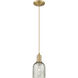 Arcadia Caledonia 1 Light 5 inch Brushed Brass Mini Pendant Ceiling Light in Charcoal