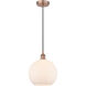 Edison Athens 1 Light 10 inch Antique Copper Mini Pendant Ceiling Light