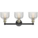 Dayton 3 Light 23.5 inch Black Antique Brass Bath Vanity Light Wall Light in Clear
