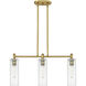 Downtown Urban Crown Point Island Light Ceiling Light in Brushed Brass, Clear