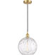 Edison Athens Water Glass 1 Light 10 inch Satin Gold Mini Pendant Ceiling Light