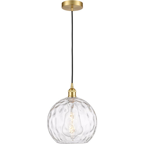 Edison Athens Water Glass 1 Light 10 inch Satin Gold Mini Pendant Ceiling Light