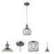 Ballston Athens LED 8 inch Brushed Satin Nickel Mini Pendant Ceiling Light in Clear Glass, Ballston