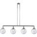Franklin Restoration Large Beacon 4 Light 52.63 inch Polished Chrome Island Light Ceiling Light in Seedy Glass, Franklin Restoration
