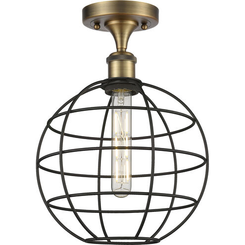 Lake Placid 1 Light 9.5 inch Brushed Brass Semi-Flush Mount Ceiling Light