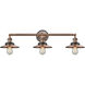 Franklin Restoration Railroad 3 Light 32 inch Antique Copper/Matte Black Bath Vanity Light Wall Light