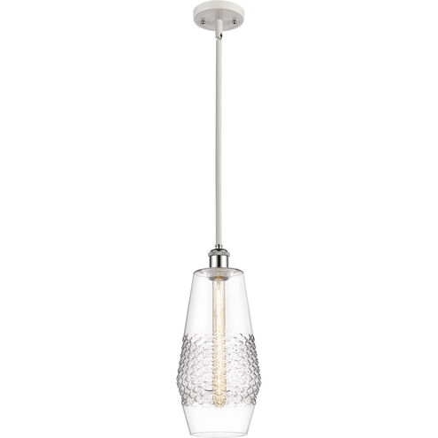 Ballston Windham LED 7 inch White and Polished Chrome Mini Pendant Ceiling Light in Clear Glass
