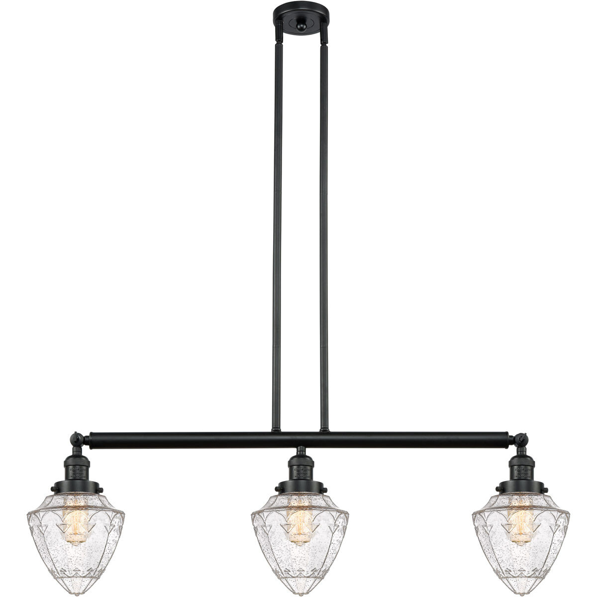 Franklin Restoration Bullet 3 Light 38 inch Matte Black Island Light Ceiling Light