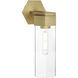 Claverack 1 Light 5 inch Brushed Brass Sconce Wall Light in Clear Glass