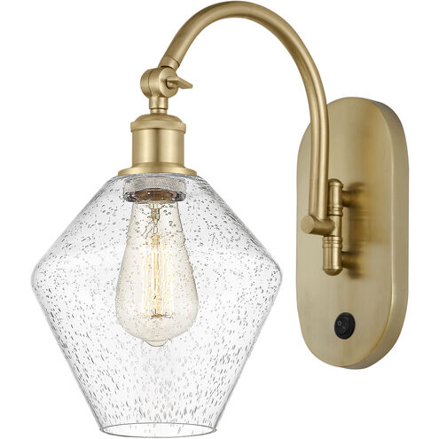 Ballston Cindyrella LED 8 inch Satin Gold Sconce Wall Light in Seedy Glass
