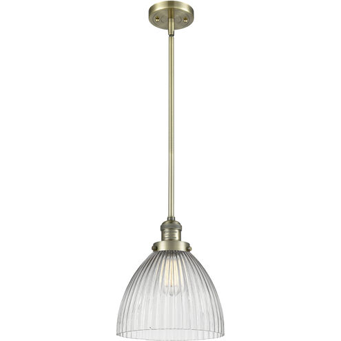 Franklin Restoration Seneca Falls 1 Light 9.5 inch Antique Brass Mini Pendant Ceiling Light in Incandescent, Franklin Restoration