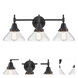 Caden 3 Light 26 inch Matte Black Bath Vanity Light Wall Light