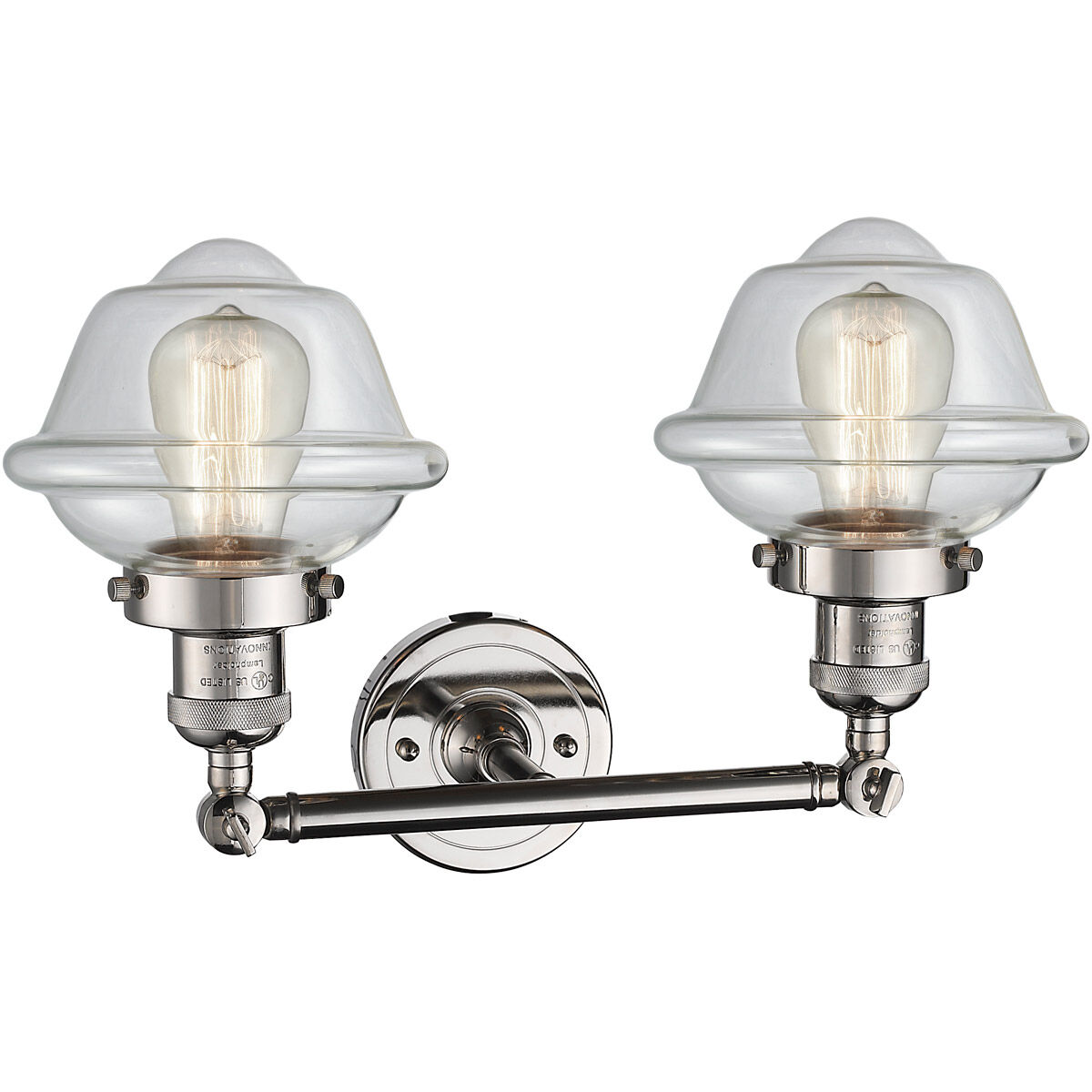 Franklin Restoration Small Oxford LED 17 inch Polished Nickel Bath Vanity Light Wall Light in Clear Glass, Franklin Restoration