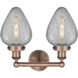 Geneseo 2 Light 15 inch Antique Copper and Clear Crackle Bath Vanity Light Wall Light