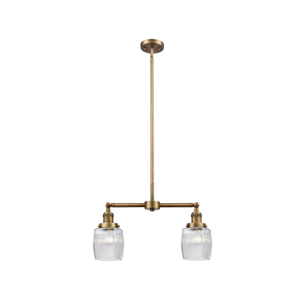 Franklin Restoration Colton 2 Light 22 inch Brushed Brass Chandelier Ceiling Light, Franklin Restoration
