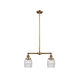 Franklin Restoration Colton 2 Light 22 inch Brushed Brass Chandelier Ceiling Light, Franklin Restoration
