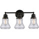 Aditi Bellmont 3 Light 22 inch Matte Black Bath Vanity Light Wall Light, Aditi