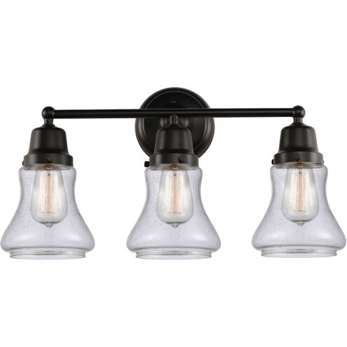 Aditi Bellmont 3 Light 22 inch Matte Black Bath Vanity Light Wall Light, Aditi