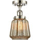 Chatham 1 Light 6.5 inch Polished Nickel Semi-Flush Mount Ceiling Light