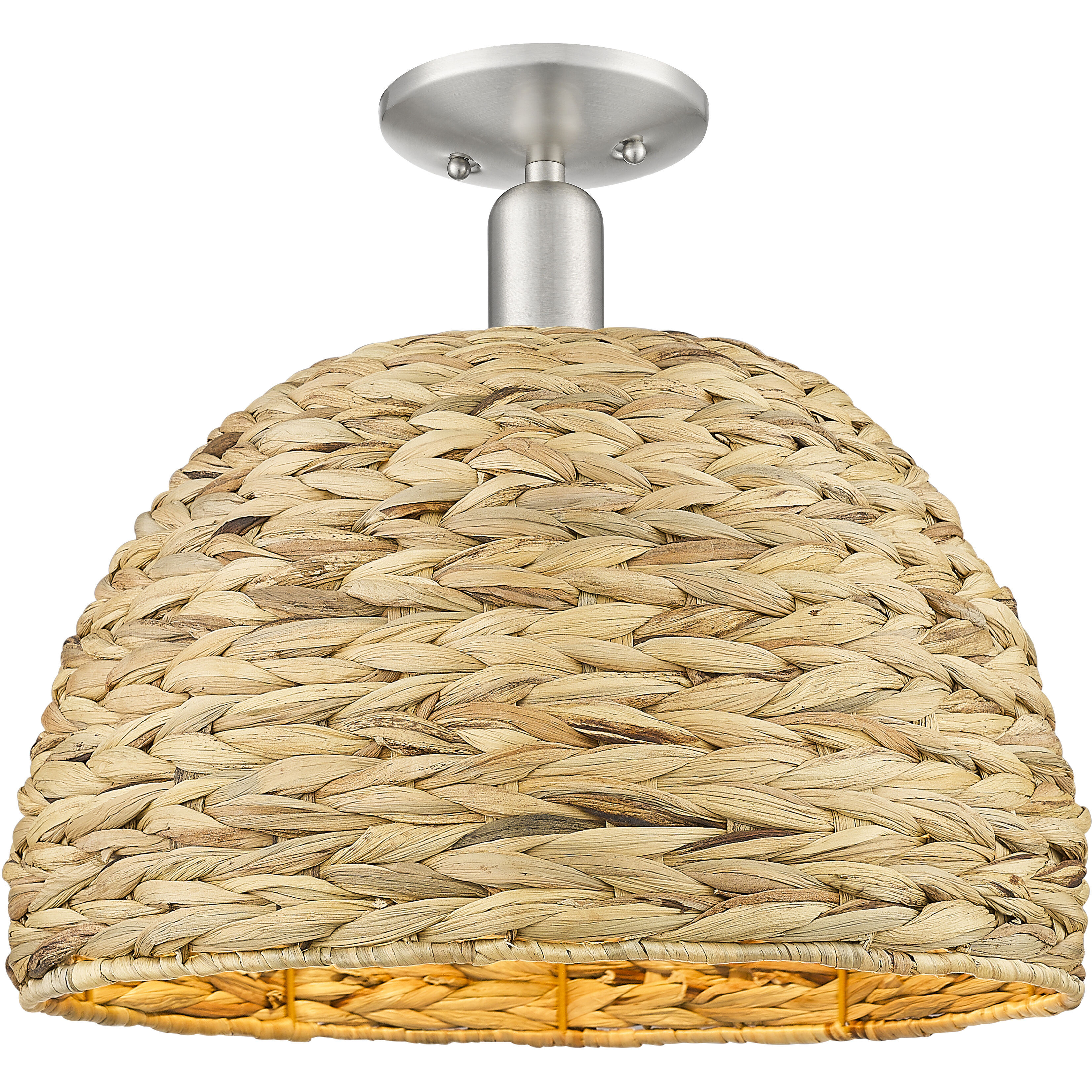 Arcadia Woven Rattan 1 Light 15.75 inch Semi-Flush Mount