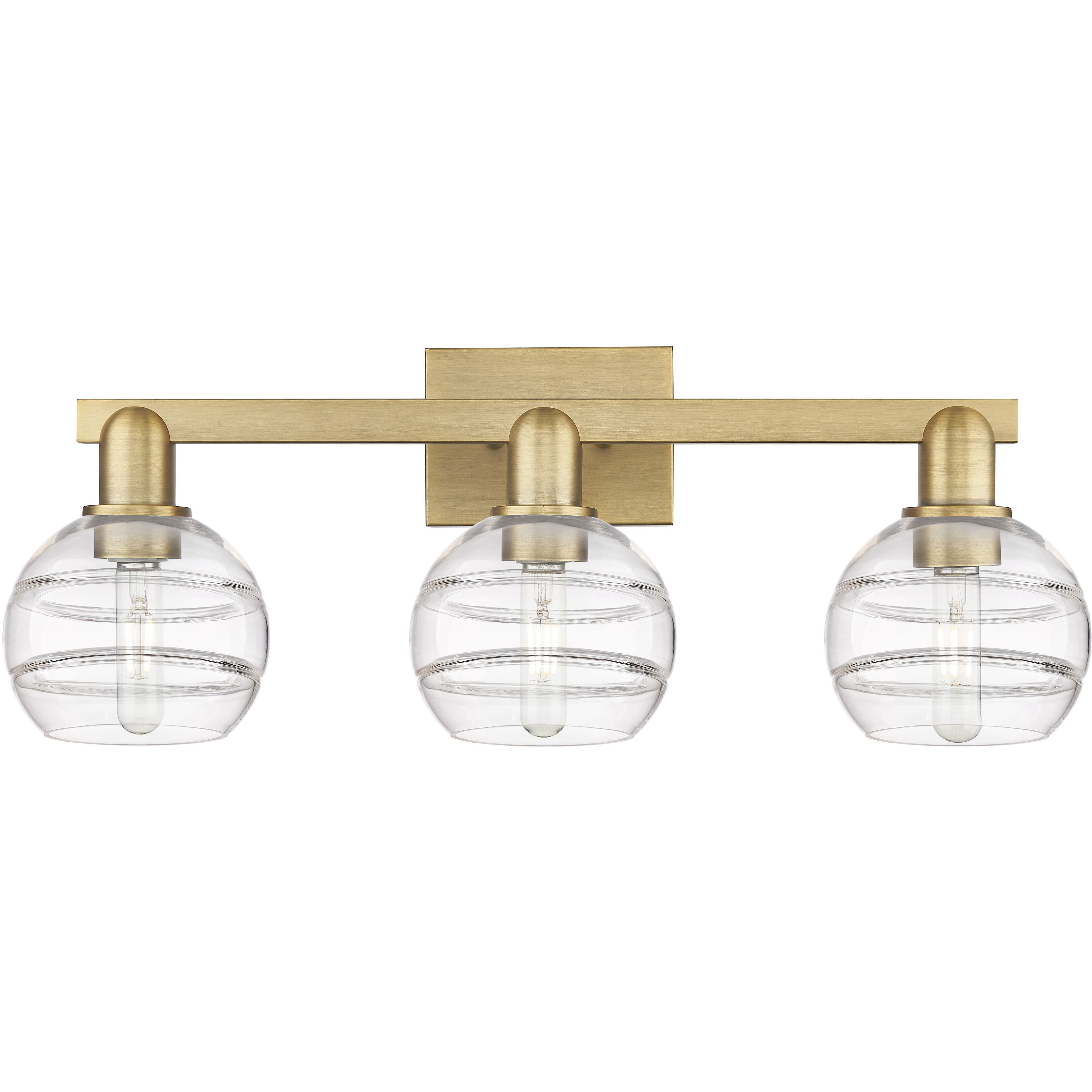Arcadia Rochester 3 Light 24.88 inch Brushed Brass Bath Vanity Light Wall Light