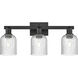 Downtown Urban Bridal Veil 3 Light 24 inch Matte Black Bath Vanity Light Wall Light in Seedy