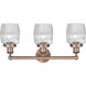 Colton 3 Light 24 inch Antique Copper and Clear Halophane Bath Vanity Light Wall Light