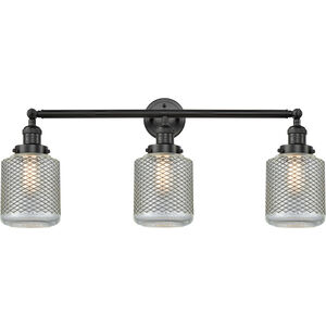 Franklin Restoration Stanton 3 Light 32 inch Matte Black Bath Vanity Light Wall Light, Franklin Restoration