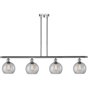 Ballston Athens 4 Light 48 inch Polished Chrome Island Light Ceiling Light in Clear Glass, Ballston