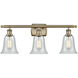 Ballston Hanover LED 26 inch Antique Brass Bath Vanity Light Wall Light in Fishnet Glass, Ballston