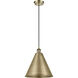 Ballston Cone LED 16 inch Antique Brass Mini Pendant Ceiling Light