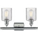 Ballston Cobbleskill 2 Light 16 inch Polished Chrome Bath Vanity Light Wall Light in Clear Glass, Ballston