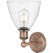 Bristol Glass Sconce Wall Light in Antique Copper, Clear