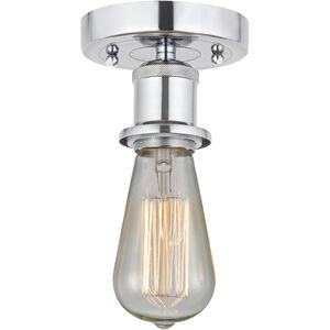 Edison Bare Bulb 1 Light 2 inch Polished Chrome Semi-Flush Mount Ceiling Light