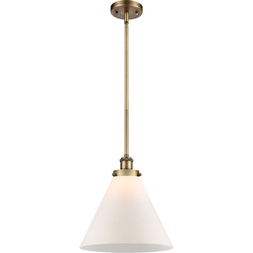 Ballston X-Large Cone 1 Light 8 inch Polished Chrome Pendant Ceiling Light in Matte White Glass
