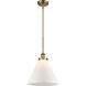 Ballston X-Large Cone 1 Light 8 inch Polished Chrome Pendant Ceiling Light in Matte White Glass