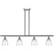 Ballston Brookfield 4 Light 48 inch Brushed Satin Nickel Island Light Ceiling Light in Clear Glass, Ballston