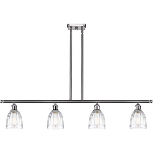 Ballston Brookfield 4 Light 48 inch Brushed Satin Nickel Island Light Ceiling Light in Clear Glass, Ballston