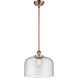 Ballston X-Large Bell 1 Light 8 inch Antique Copper Pendant Ceiling Light in Seedy Glass