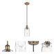 Ballston Candor 1 Light 5 inch Brushed Brass Mini Pendant Ceiling Light in Clear Waterglass, Ballston