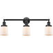 Franklin Restoration Small Bell 3 Light 30 inch Oil Rubbed Bronze Bath Vanity Light Wall Light in Matte White Glass, Franklin Restoration